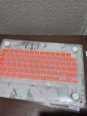 Macbook Pro 14 Inch Case Neon Orange Silicone Keyboard